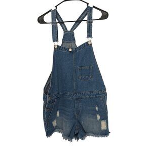 Hayden Los Angeles Small Womens Jean Shortalls Bibbed Shorts NWT